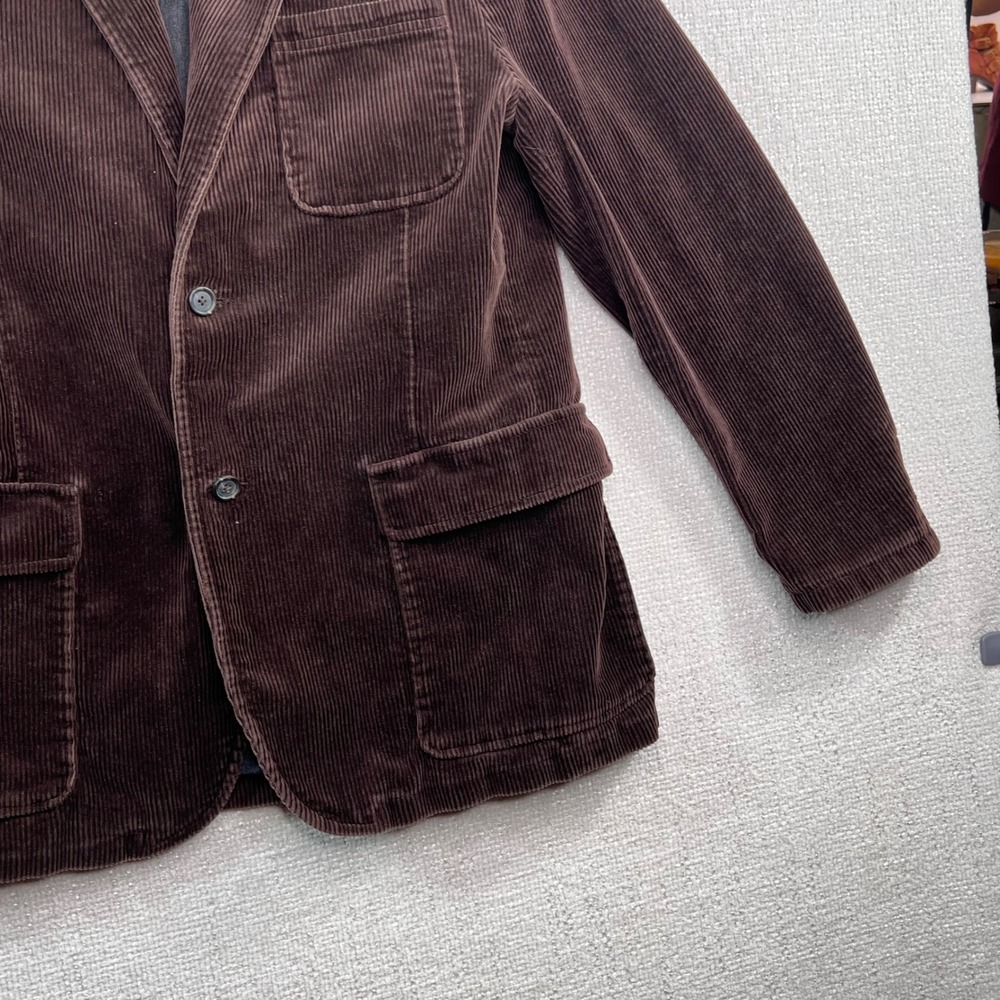 GAP 1969 Mens Dark Brown Wide Wale Corduroy Blazer Sport Coat Two Button Jacket - Picture 4 of 11